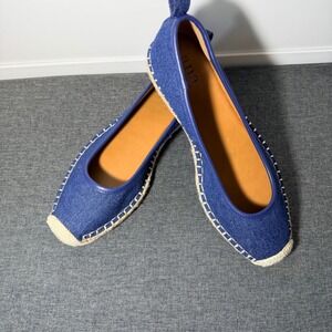 ANA A New Approach Blue Denim Espadrille Flats Shoes Womens 8.5 M